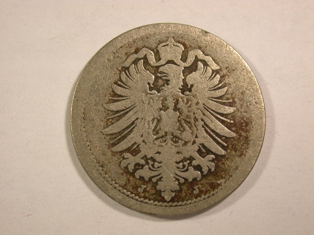  14301 KR 10 Pfennig 1875 J in schön Orginalbilder   