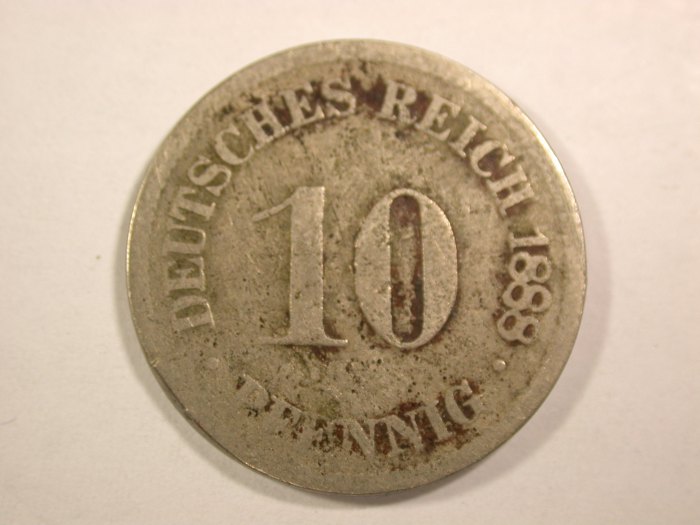  14301 KR 10 Pfennig 1888 D in fast schön Orginalbilder   