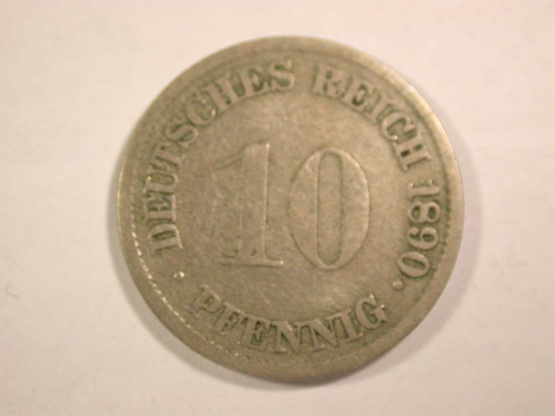  14301 KR 10 Pfennig 1890 G in ss Orginalbilder   