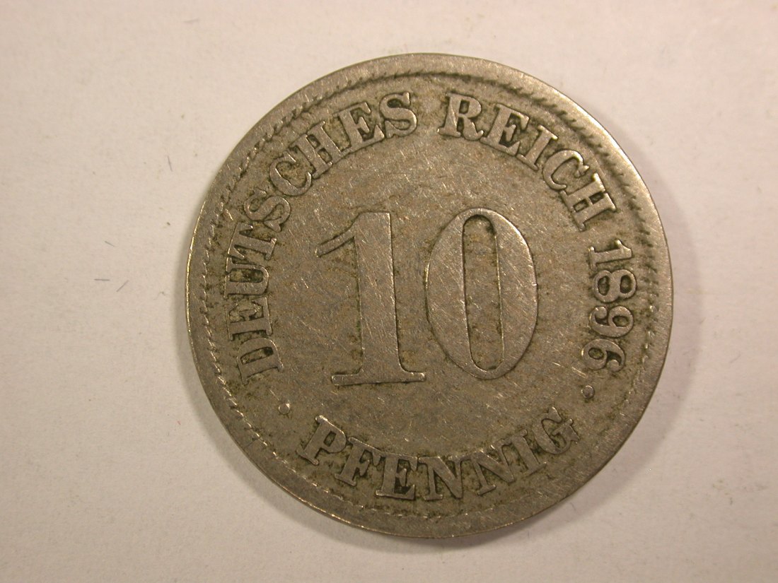  14301 KR 10 Pfennig 1896 A in ss Orginalbilder   