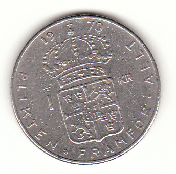  1 Kronar Schweden 1970 (G997)   