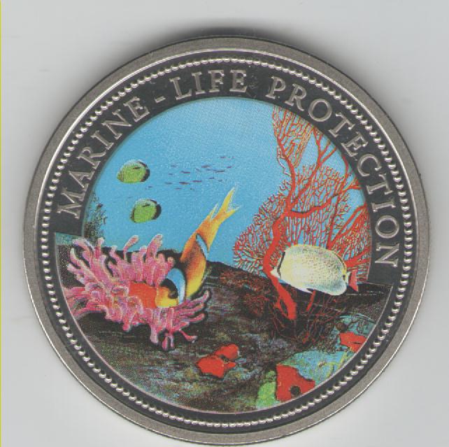  1 Dollar Palau 1994(Farbmünze)Marine Life Protection(k254)   