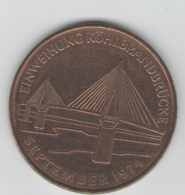 Medaille auf die Einweihung der Köhlbrandbrücke in Hamburg(k283)