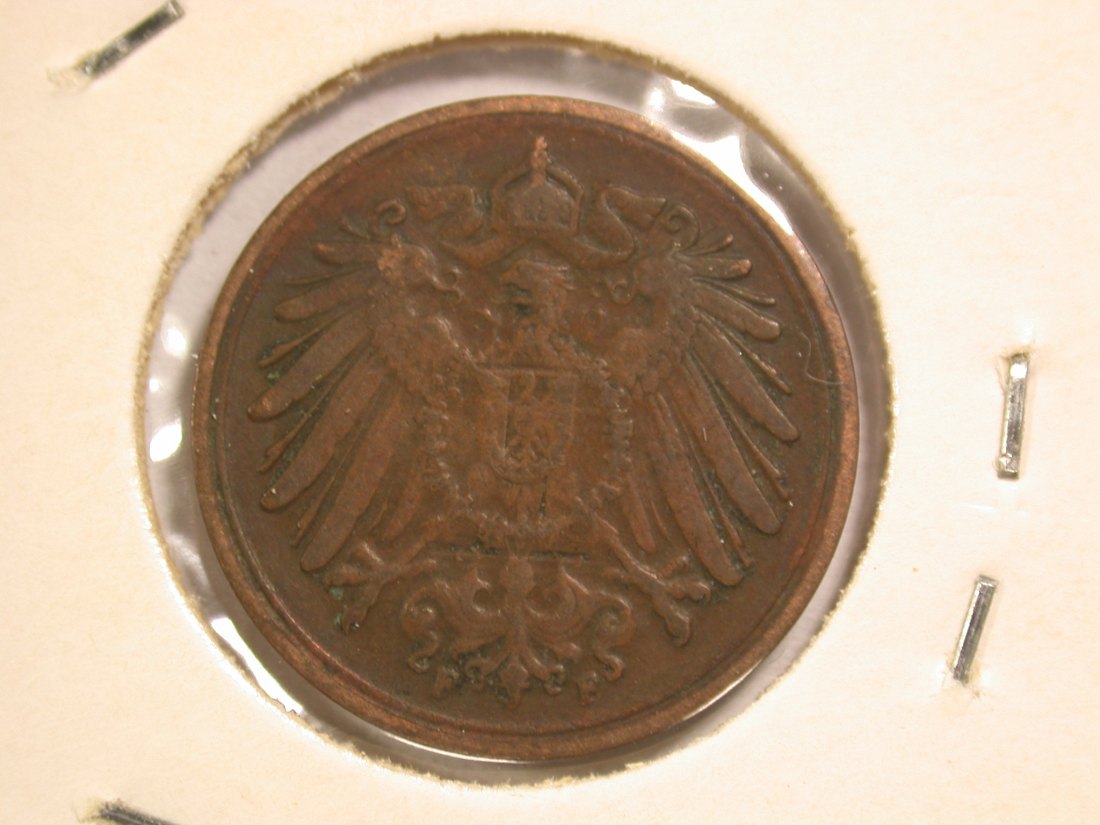  14302 KR 1 Pfennig 1908 F in ss+ Orginalbilder   