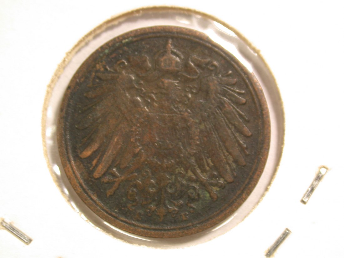  14302 KR 1 Pfennig 1909 E in ss+ Orginalbilder   