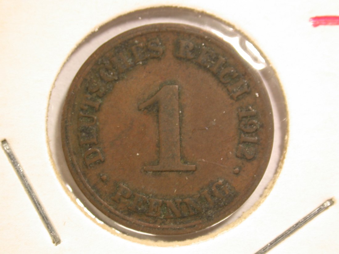  14302 KR 1 Pfennig 1912 D in ss+ Orginalbilder   