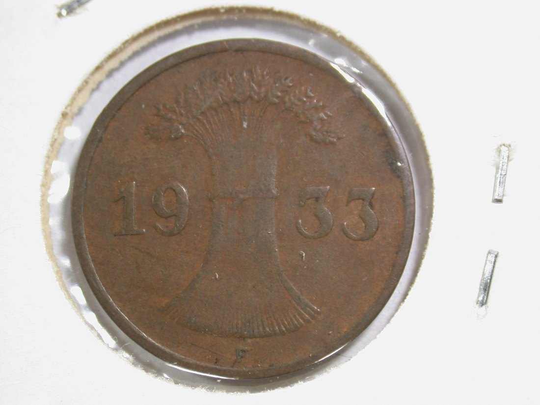  14302 Weimar 1 Reichspfennig 1933 F in ss+ Orginalbilder   