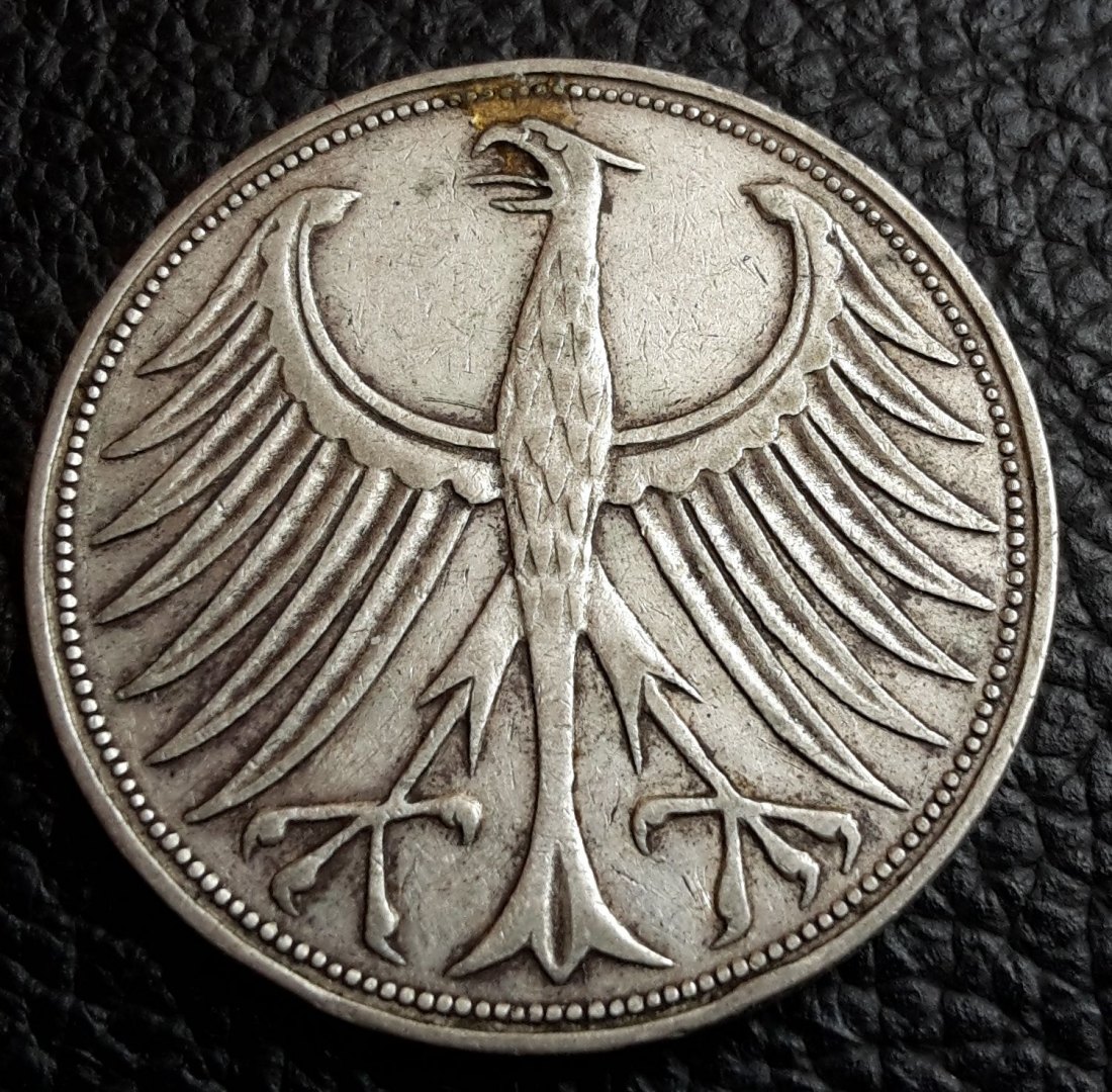  5 Mark Silberadler 1951 F Jaeger 387 XL Bild (Silber 7 gramm fein)   