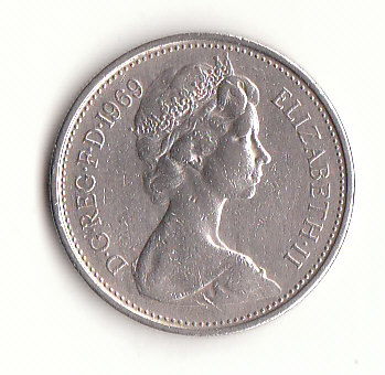  5 New Pence Großbritannien 1969 (H050)   