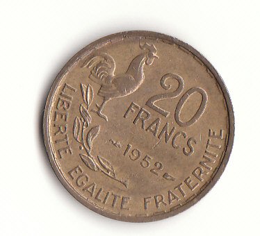  20 Francs Frankreich 1952  (H065)   