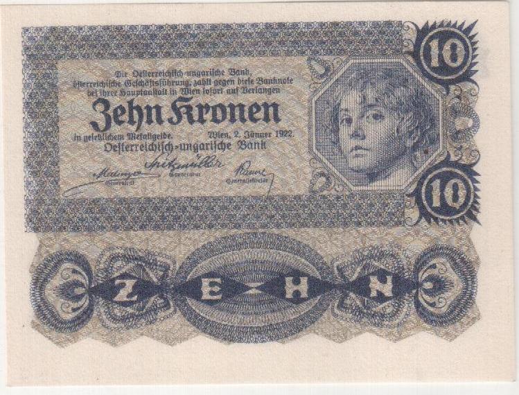Österreich 10 Kronen 1922 UNC