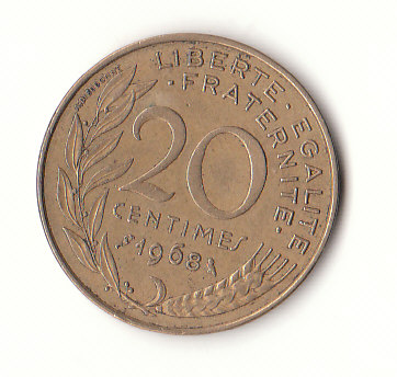 Frankreich (H067) 20 Centimes 1968 