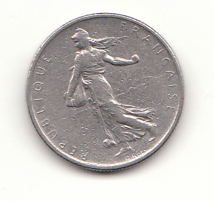 Frankreich 1/2 Franc 1965  (H080)   