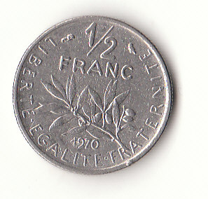 Frankreich 1/2 Franc 1970 (H081)