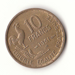  10 Fancs Frankreich 1951  B (H099)   