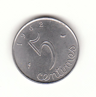  5 Centimes Frankreich 1962 (H109)   
