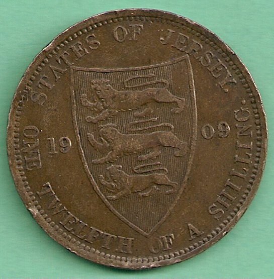  Jersey 1/12 Silling 1909 Edward VII   