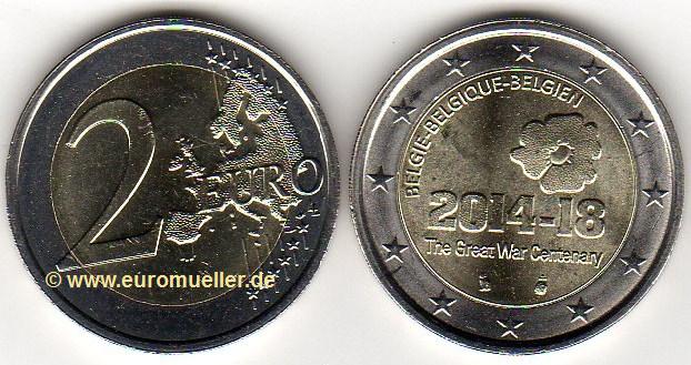 Belgien 2 Euro Sondermünze 2014...100 J. I. Weltkrieg   