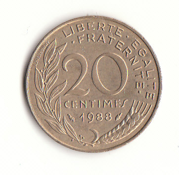  20 Centimes Frankreich 1988 (H120)   