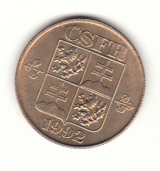  1 Korunia  Tschechische u. Slowakische Föderative Repuplik 1992 (H124)   