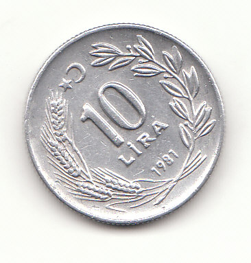  10 Lira Türkei 1981 (H127)   