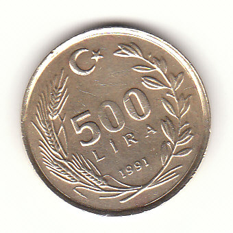  500 Lira Türkei 1991 (H131)   