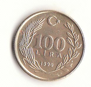  Türkei 100 Lira 1990 (H132)   