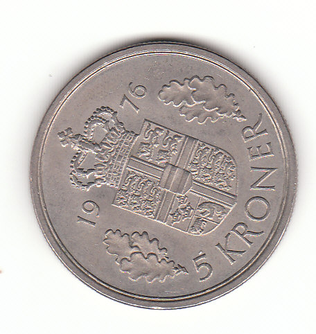  5 Kroner Dänemark 1976 (H136)   