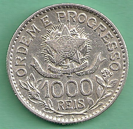  Brazil - 1000 Reis 1913 A silber   