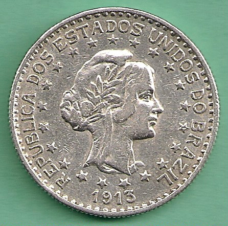  Brazil - 1000 Reis 1913 A silber   