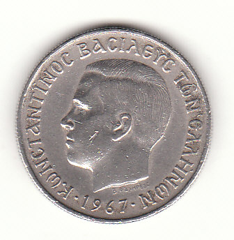  2 Drachmei Griechenland 1967 (H152)   