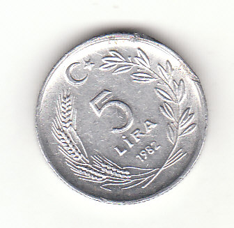  5 Lira Türkei 1982 (H153)   