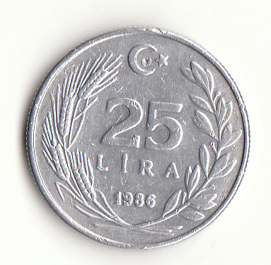  25 Lira Türkei 1986 (H173)   