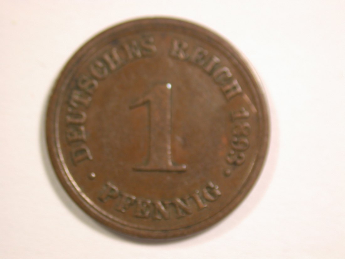 14006 KR 1 Pfennig  1893 E in gutem sehr schön  R  Orginalbilder   