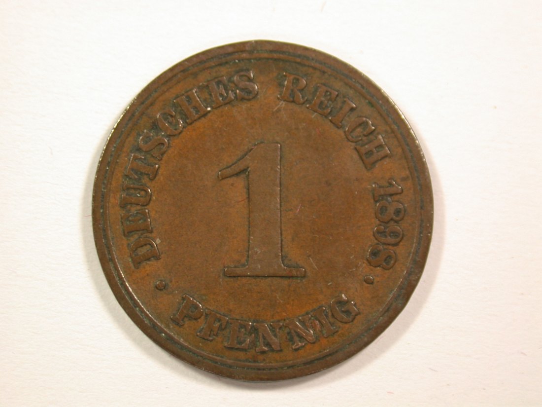  14006 KR 1 Pfennig  1898 F in ss  Orginalbilder   