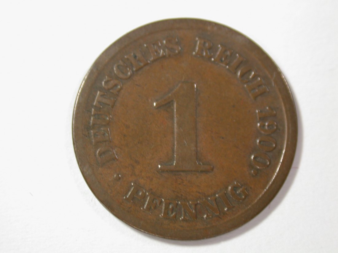  14007 KR 1 Pfennig  1900 E in ss Orginalbilder   