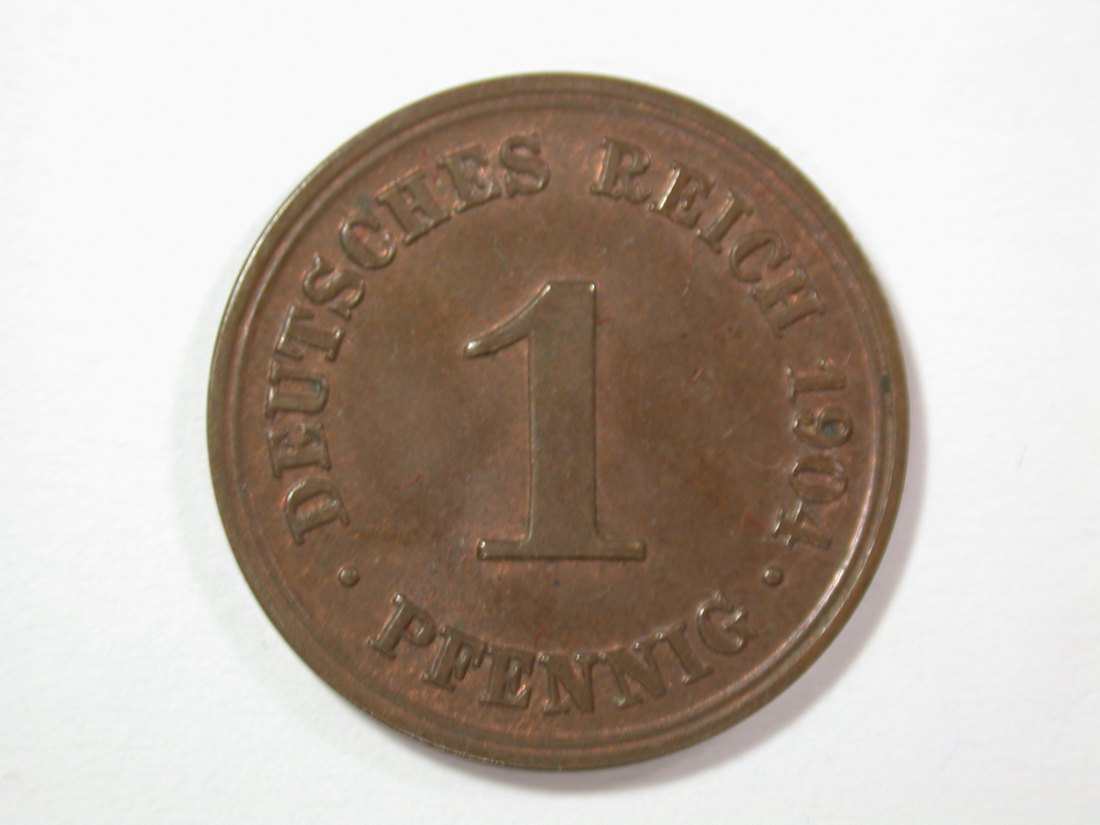  14007 KR 1 Pfennig 1904 D in f.st/ST  Orginalbilder   