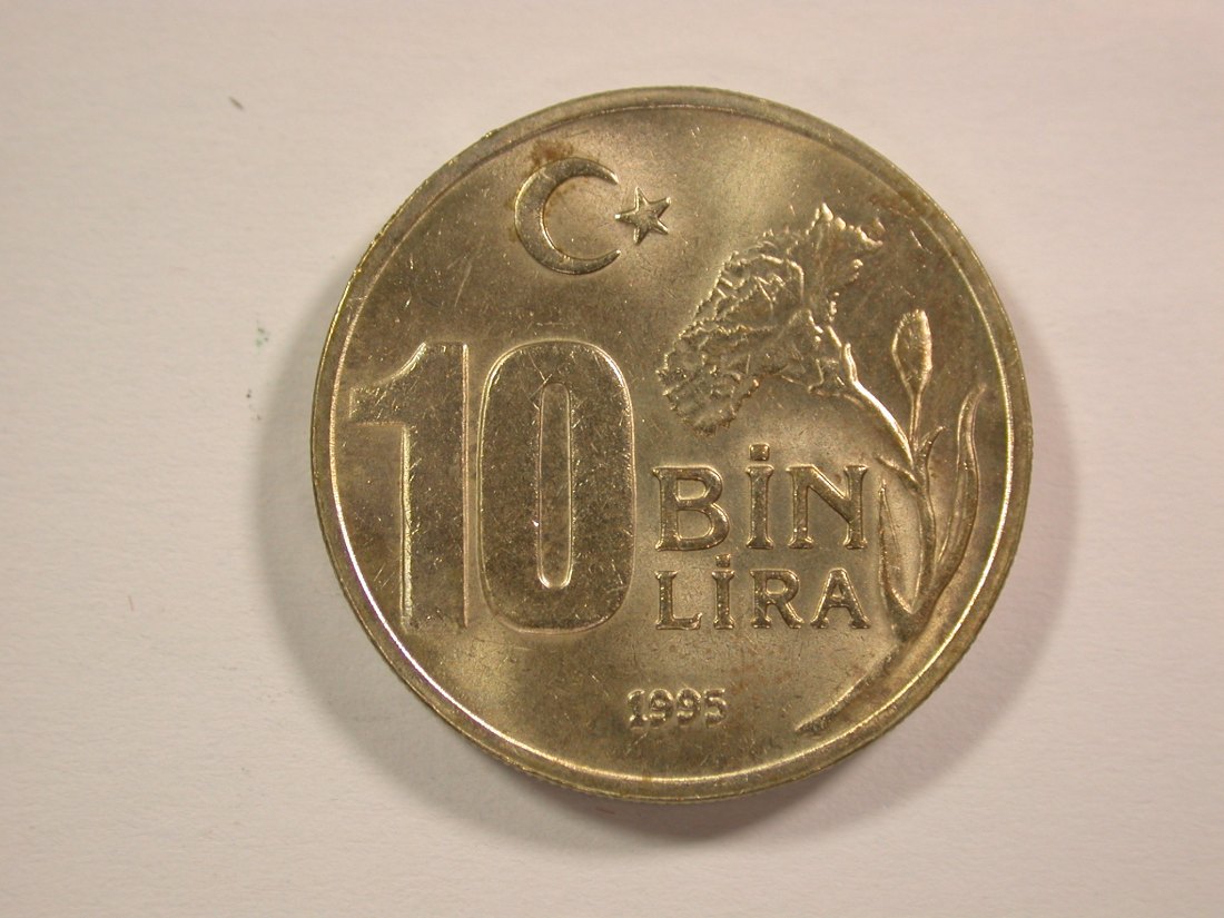  14007 Türkei  10 BIN (10.000) Lira 1995 in vz-st Orginalbilder   