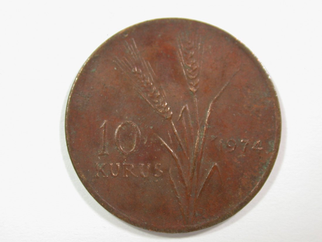 14007 Türkei 10 Kurus 1974 in ss-vz Orginalbilder