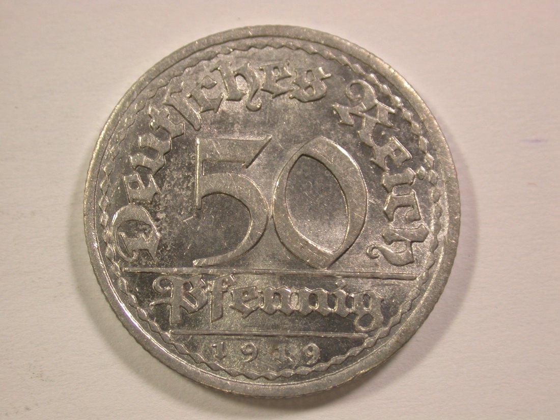 14008 Weimar 50 Pfennig 1919 E in vz-st/f.st R Orginalbilder