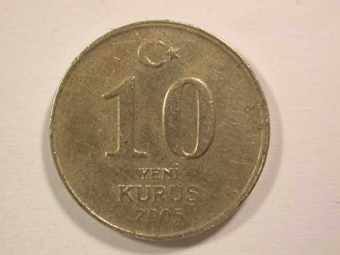  14008 Türkei  10 Kurus 2005 in ss-vz  Orginalbilder   