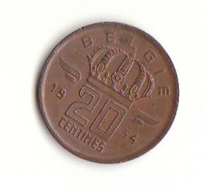 20 Centimes Belgien ( Belgie ) 1954 (F533)