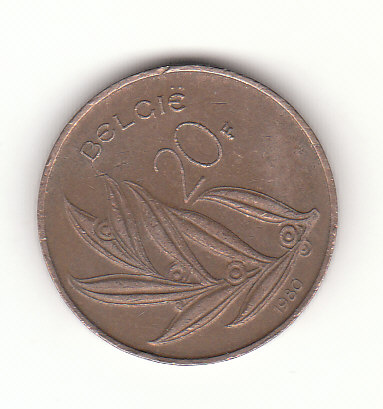  20 Francs Belgien ( belgie ) 1980  (F422)   