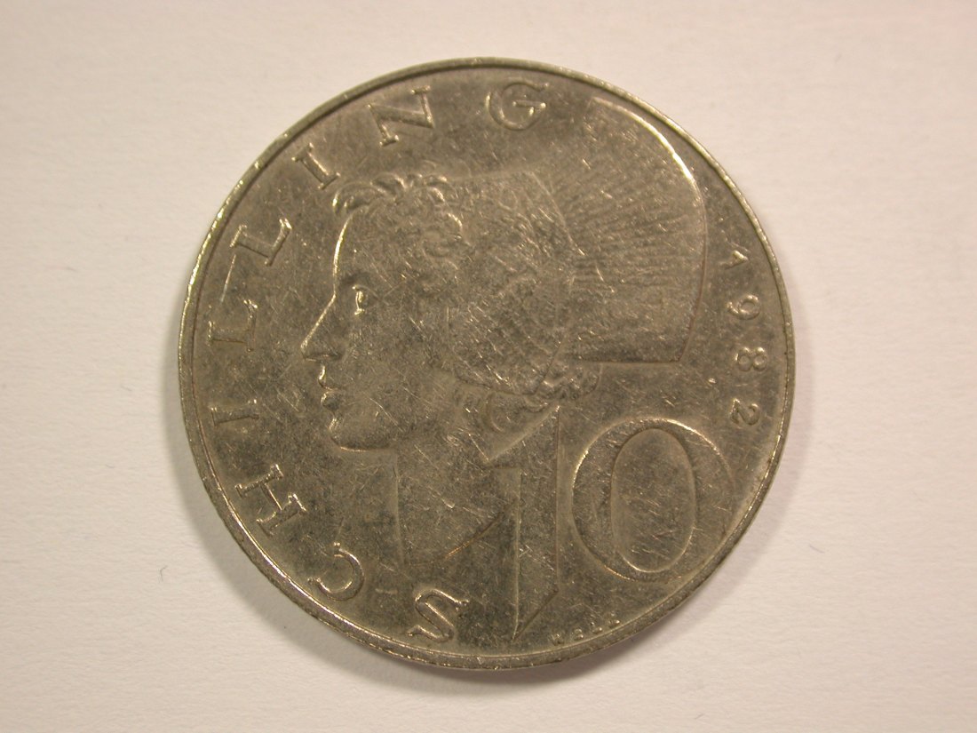 14304 Österreich 10 Schilling 1982 in ss-vz R Orginalbilder