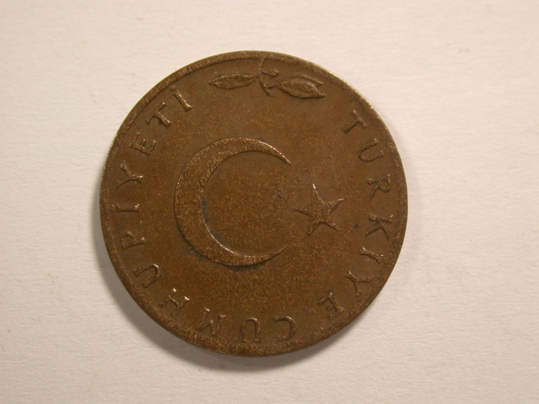  14304  Türkei 5 Kurus 1968 in ss-vz  Orginalbilder   