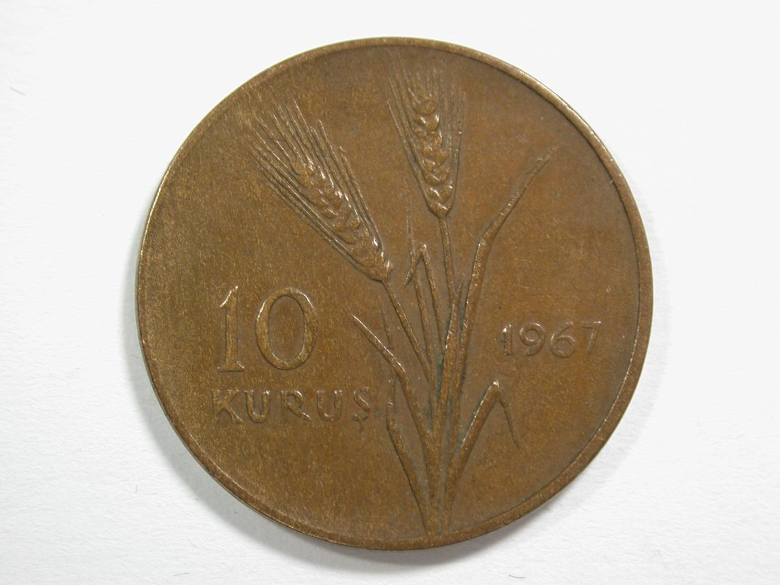 14304 Türkei 10 Kurus 1967 in f.vz Orginalbilder