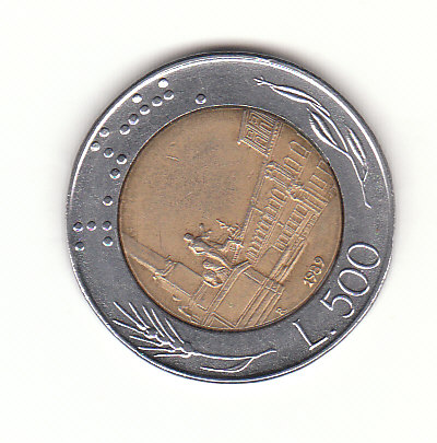  Italien 500 Lire 1989 (G464)   