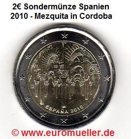 Spanien ...2 Euro Sondermünze 2010...Mezquita Cordoba Granada   