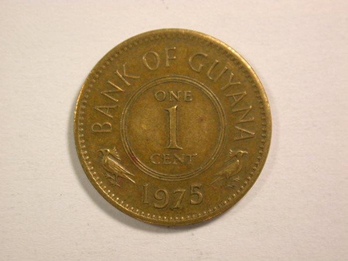 14307 Guyana 1 Cent 1975 in vz-st Orginalbilder