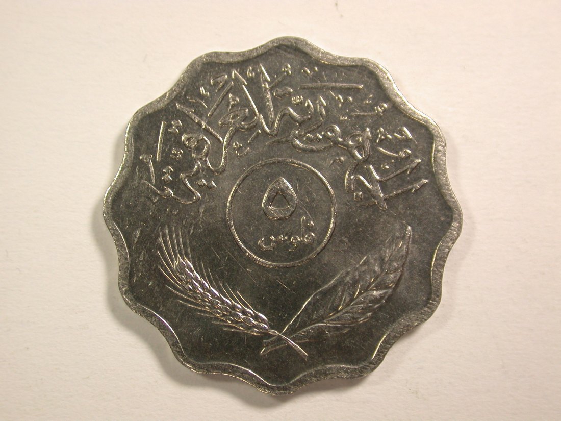  14307 Irak  5 Fils um 1970 in unc Orginalbilder   